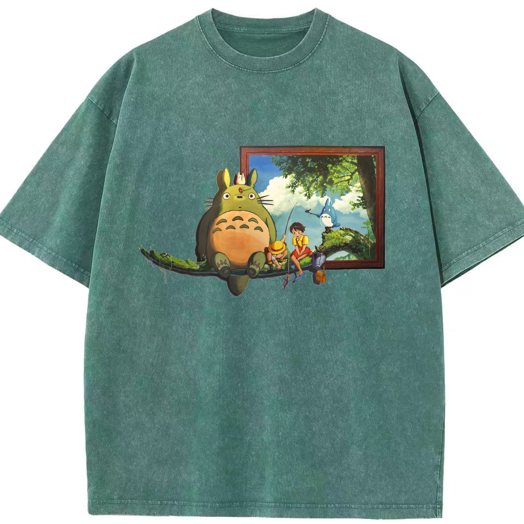 （画像用） となりのトトロ 草壁メイ 草壁サツキ My Neighbor Totoro Satsuki Kusakabe Mei Kusakabe 綿100% ヴィンテージ風 半袖Tシャツ（フロントプリント）